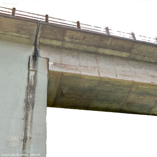 inspeção 3D com drone de uma ponte